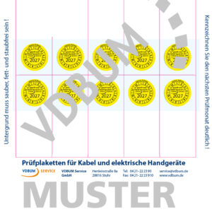Kabelprüfplaketten 2027, 25x57mm 257
