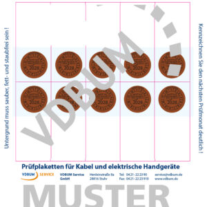 Kabelprüfplaketten 2028, 25x57mm 258